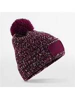 Beechfield B 331 Pletená čiapka s bambulou „Ramble Patch“ 53.0331 burgundy twist