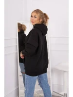 Zateplená mikina s polovičným zipsom čierna