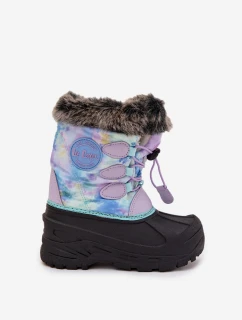 Detské snehové topánky pre dievčatá s kožušinou a sťahovaním Lee Cooper LCJ-25-10-3778 Purple