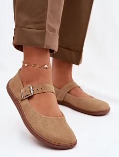 Balerínky Barefoot z prírodného semišu Zazoo 316 beige