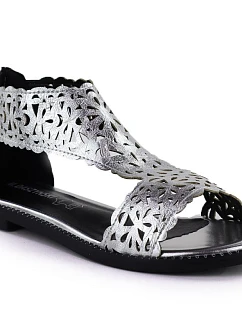 Dámske strieborné šnurovacie sandále M.Daszynski MR24148-2