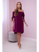 Šaty viazané na rukávy slivka Šaty viazané na rukávy slivka