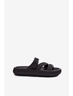 Pěnové dámské pantofle s pásky a sponou Big Star TT274A037 Černé