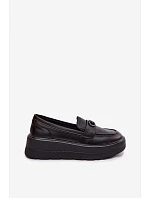 Dámske kožené mokasíny na platforme Vinceza 39974 Black