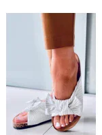 Dámske ponožky AE126Biele s hnedou - Inello