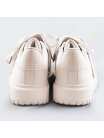 Béžové dámske športové topánky so zakrytým šnurovaním (RA2049)