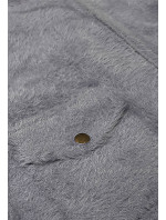 Krátka šedá vlnená bunda typu "alpaka" (553)