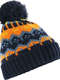Beechfield B 528 Pletená čiapka s bambulou „Retro Ski“ 53.0528 blazing blue