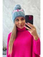 Dámska čiapka s brmbolcom Elizabeth K386 denim