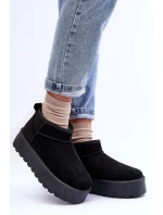 Zamszowe Śniegowce Na Platformie Czarne Corcoran