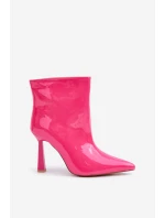 Lakierowane Botki Na Szpice Wsuwane Fuksja Seliri