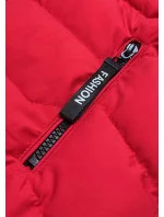 Dámska vesta s kapucňou v červenej farbe (R8133-4)