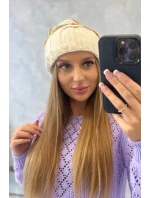 Dámska čiapka Feba K330 ecru+green neón