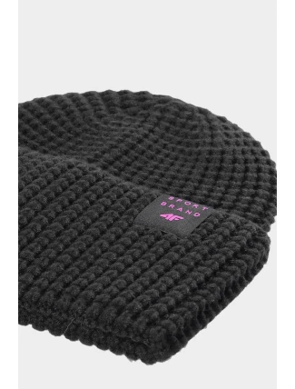 Dziewczęca Czapka Zimowa 4F 4FJWAW24ACAPF414-21S Czarna