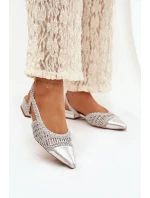 Dámské sandály s pletením na klíně stříbrné Nivorra
