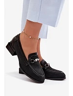 Dámské polobotky na podpatku s ozdobným detailem Černé Meliva Dámské polobotky na podpatku s ozdobným detailem Černé Meliva