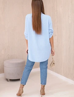 Blúzka s predĺženým zadným dielom modrá
