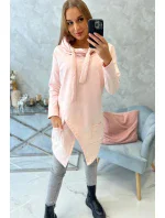 Oversize tunika s obálkou 16546 staroružová - Kesi