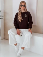 Dámska nadrozmerná mikina s výšivkou CHERSOFT hnedá FashionStreet BY1401 Dámska nadrozmerná mikina s výšivkou CHERSOFT hnedá FashionStreet BY1401
