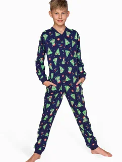 Cornette Detský chlapčenský overal 185/168 Vianočný stromček 2 d/r 86-128