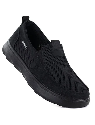 Pánske čierne slip-on topánky Vanhorn WN32302