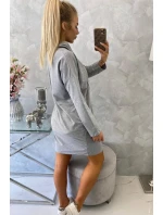 Šaty s kravatou šedej