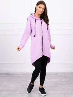 Mikina so zipsom na chrbte fialová