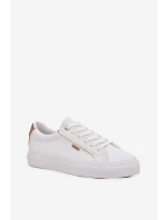 Damskie Sneakersy Z Eko Skóry Big Star SS274026 Biało-Złote