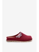Kapcie Damskie Z Kwiatkiem Inblu CS000043 Bordowe