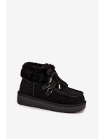 Śniegowce Damskie Z Naturalnego Zamszu D.Franklin DFSH375006 Czarne