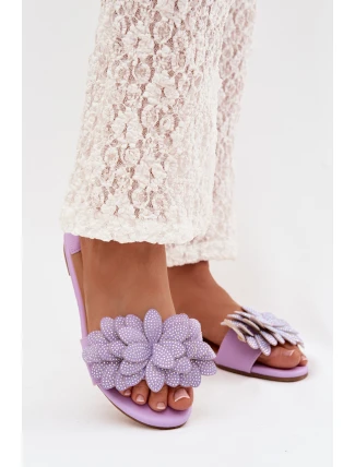 Dámské ploché s ozdobou Fialové Grelora