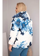 Dámske Plus veľkosť jarná bunda s kvetinovým vzorom Garnet Dámske Plus veľkosť jarná bunda s kvetinovým vzorom Garnet