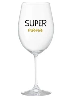 SUPER MÁMA - priehľadný pohár na víno 350 ml