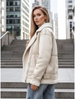 FashionStreet béžová dámska bunda z ovčej kože ramones TY5245z