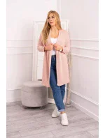 Sveter s netopierími rukávmi púdrovo ružový