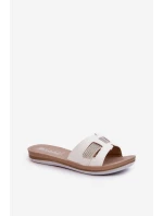 Pohodlné lesklé dámske žabky Inblu BA000050 White