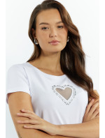 Monnari Tričká Dámske tričko s aplikáciou White