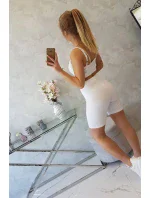 Súprava s nohavicami s vysokým pásom biela