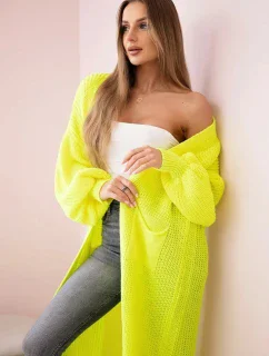 Sveter dlhý sveter žltý neónový