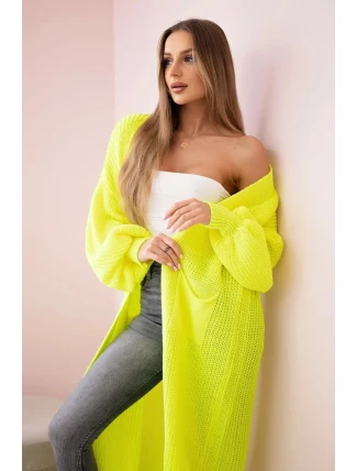 Sveter dlhý sveter žltý neónový