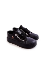 Dziecięce Skórzane Trampki BIG STAR JJ374311 Czarne