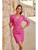 Denné šaty SUK0329 tmavoružové - Roco Fashion Denné šaty SUK0329 tmavoružové - Roco Fashion