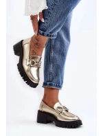 Dámske poltopánky na podpätku 2646-4 model 189877 Gold and Black - Sweet Shoes Dámske poltopánky na podpätku 2646-4 model 189877 Gold and Black - Sweet Shoes