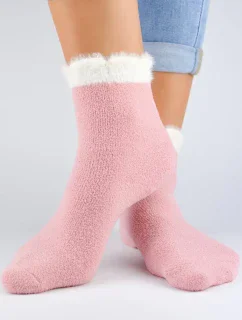 FROTÉ PONOŽKY NADÝCHANÉ REBROVANÉ RUŽOVÉ SF002