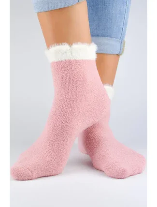 FROTÉ PONOŽKY NADÝCHANÉ REBROVANÉ RUŽOVÉ SF002