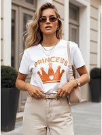 Dámske bavlnené tričko PRINCY white FashionStreet RY2392 Dámske bavlnené tričko PRINCY white FashionStreet RY2392