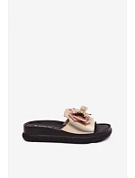 Dámské Sandály Pravá Kůže Mašle S.Barski KV61-6061 Zlaté