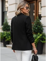 Dámske klasické sako s volánovými rukávmi čierne FashionStreet PY0137 Dámske klasické sako s volánovými rukávmi čierne FashionStreet PY0137
