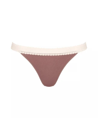 sloggi GO Ribbed R Thong C2P - BROWN - SLOGGI BROWN - SLOGGI