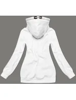 Dámska bielo-béžová hrubšia mikina s prúžkami (2302)